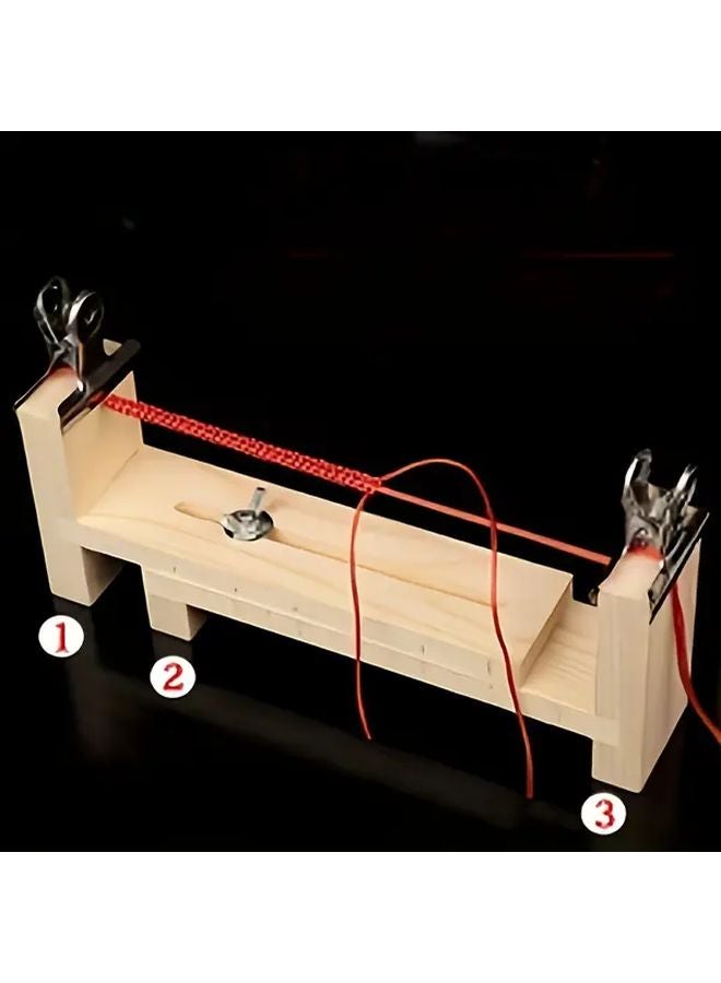 Wooden DIY Braided Rope Holder With Adjustable Metal Clips Practical Bracelet Necklace Craft Tool - Image 5